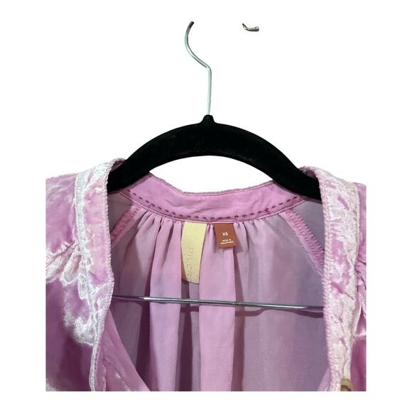 Pilcro and the Letterpress Pink Velvet Button Down Shirt - Picture 2 of 3